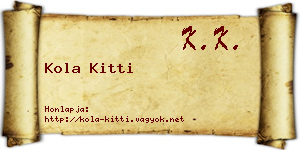 Kola Kitti névjegykártya