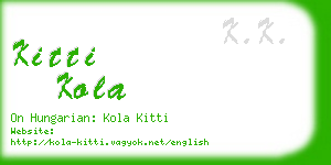 kitti kola business card